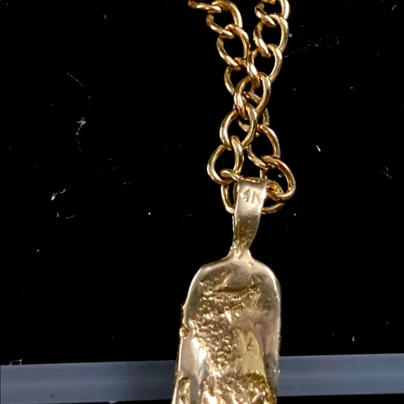 14K Yellow Gold Estate Diamond Nugget Pendant 12K GF Chain - Picture 6 of 12